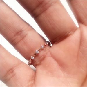 Rose Gold Plated Ring Over 925 Sterling Silver